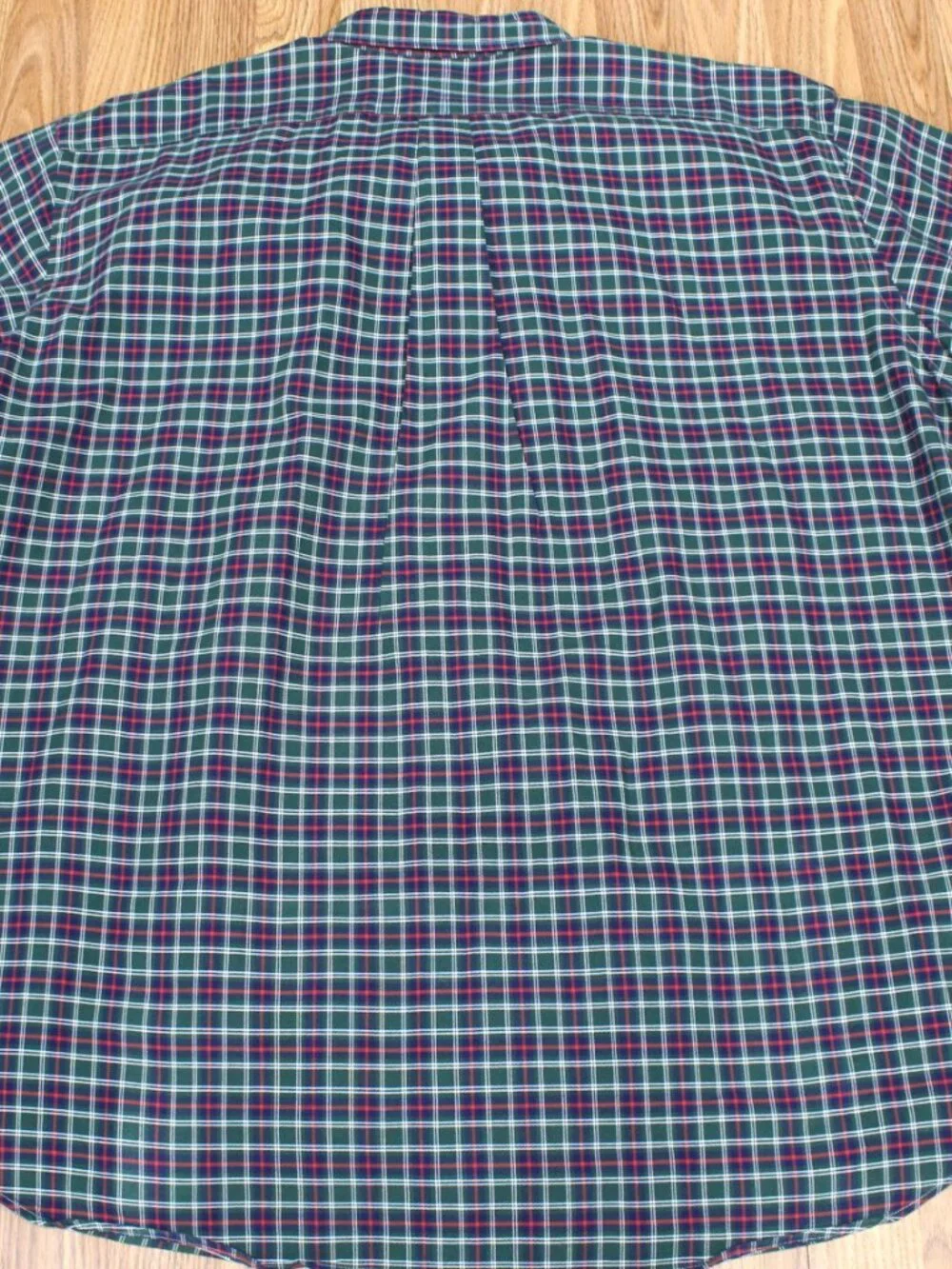 BIG 3XL, 3XB POLO RALPH LAUREN REGULAR FIT SHIRT GREEN & RED PLAID 100% COTTON